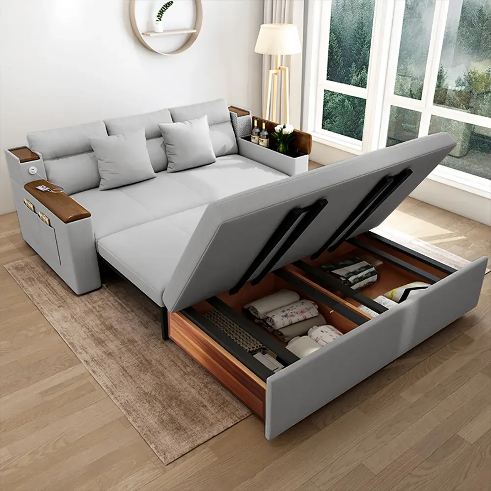 Space-saving Multi-purpose living Room Furniture Modern fabric folding sofa bed - Image 2