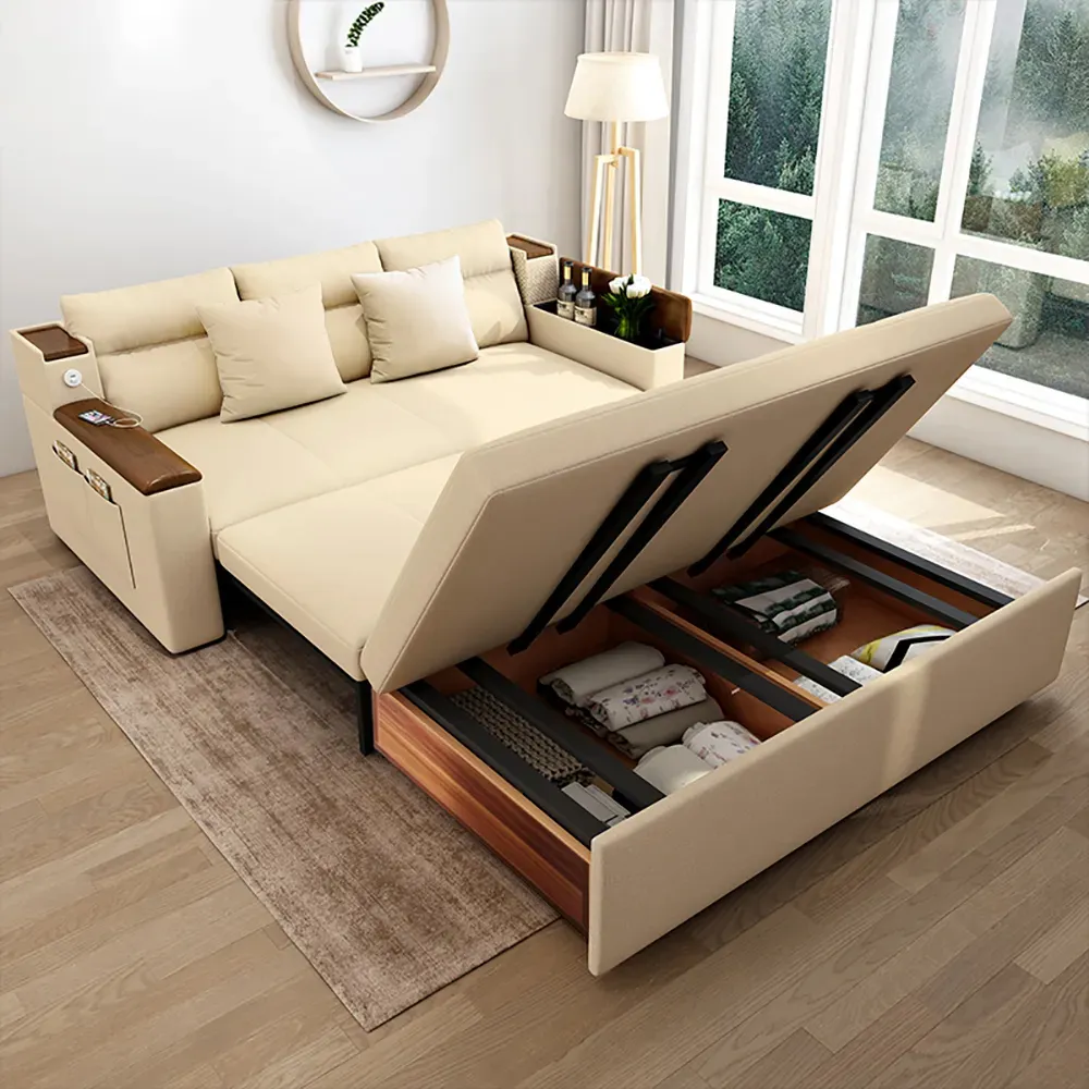Space-saving Multi-purpose living Room Furniture Modern fabric folding sofa bed - Image 3