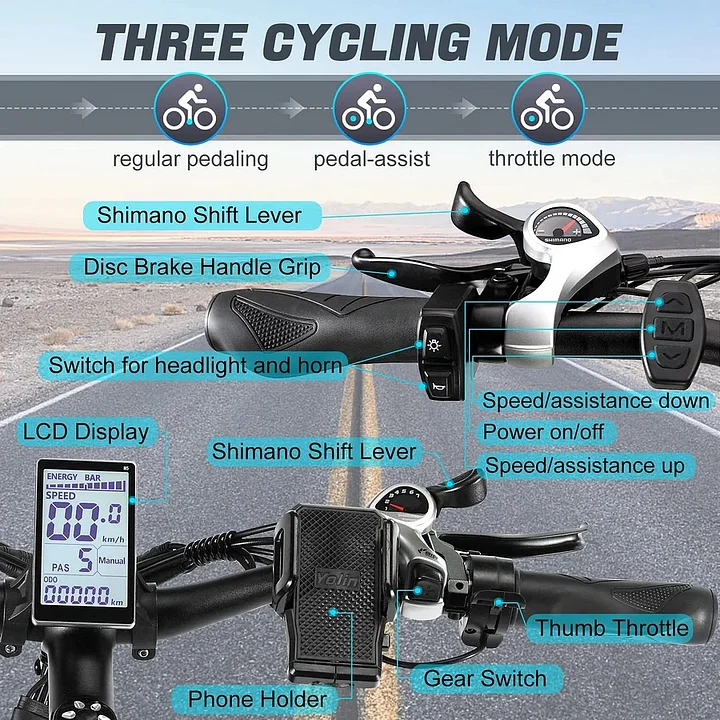 ✨Wide tire electric bike with 1000W 48V/17.5Ah removable battery 31MPH✨ - Image 7
