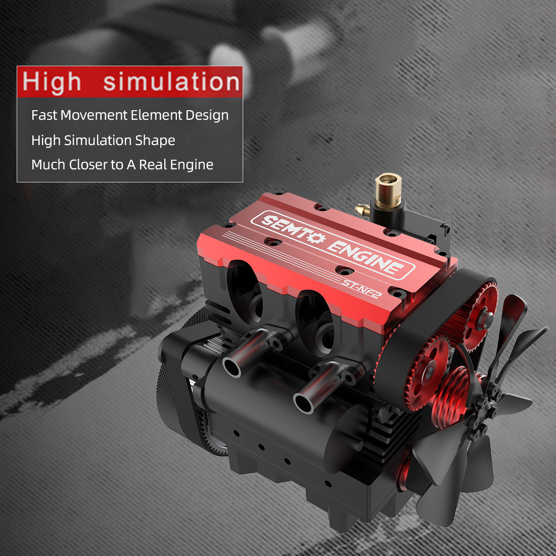 SEMTO ST-NF2 Engine 7cc SOHC Inline 2 Cylinders 4 Stroke Air Cooled Nitro Engine Model Kit - Build Your Own Engine that Works - Image 4