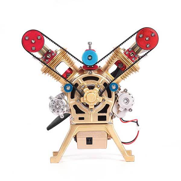 V2 Car Engine Assembly Kit Full Metal VTwin 2 Cylinder Engine Build Kit Gift for Collection - Image 2