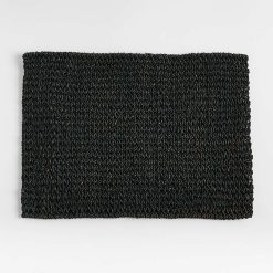 Rectangular Black Woven Placemat